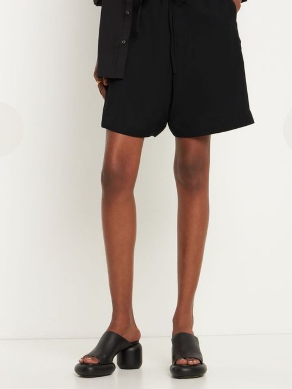 JIL SANDER Black Platform Mules